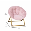 Flash Furniture Gwen Fabric Kids Folding Saucer Chair in Blush Pink/Soft Gold