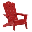 Flash Furniture Newport Plastic Adirondack Chair with Swiveling Cupholder in Red