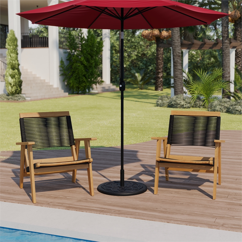 Flash Furniture Kona Universal Stone Patio Umbrella Base in Bronze