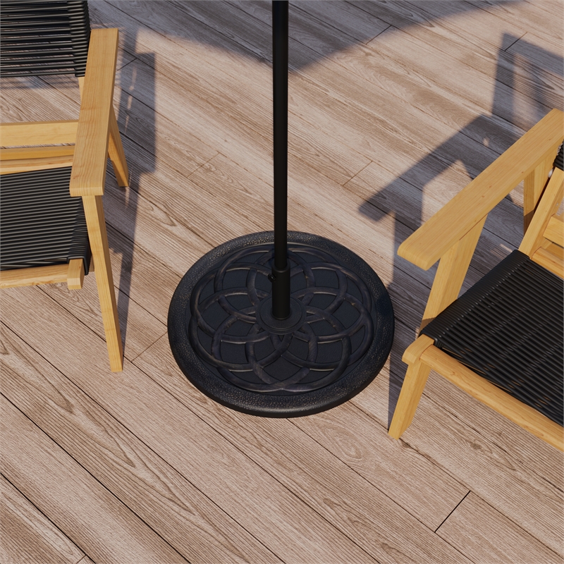 Flash Furniture Kona Universal Stone Patio Umbrella Base in Bronze