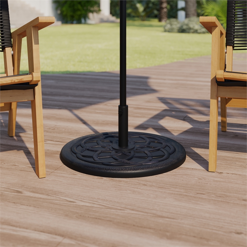 Flash Furniture Kona Universal Stone Patio Umbrella Base in Bronze