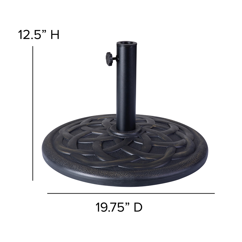 Flash Furniture Kona Universal Stone Patio Umbrella Base in Bronze