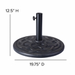 Flash Furniture Kona Universal Stone Patio Umbrella Base in Bronze