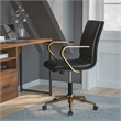 Flash Furniture James Faux Leather Swivel Office Chair in Black/Gold