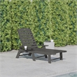 Flash Furniture Newport Plastic Outdoor Lounge Chair with Cup Holder in Gray