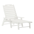 Flash Furniture Newport Plastic Outdoor Lounge Chair with Cup Holder in White