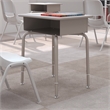 Flash Furniture Billie Metal Student Desk with Book Box in Granite Gray/Silver