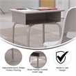 Flash Furniture Billie Metal Student Desk with Book Box in Granite Gray/Silver