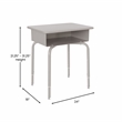 Flash Furniture Billie Metal Student Desk with Book Box in Granite Gray/Silver