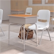 Flash Furniture Billie Metal Student Desk with Desktop/Book Box in Walnut/Silver