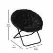 Flash Furniture Gwen XL Fabric Folding Saucer Chair in Black/Black