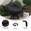 Flash Furniture Wicker / Rattan Swivel Patio Lounge Chair in Black