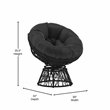 Flash Furniture Wicker / Rattan Swivel Patio Lounge Chair in Black