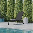 Flash Furniture Brazos Metal Chaise Lounge Chair with Arms in Black/Black
