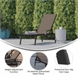 Flash Furniture Brazos Metal Chaise Lounge Chair with Arms in Brown/Black