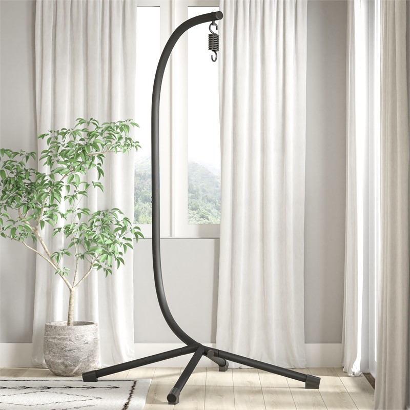 Flash Furniture Harvo Metal Hanging Chair C Stand w/ Included Hardware in Black