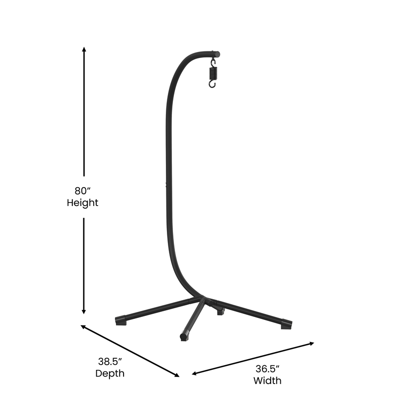 Flash Furniture Harvo Metal Hanging Chair C Stand w/ Included Hardware in Black