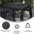 Flash Furniture Helvey 5-Piece Top Square Metal Table and Chairs Set in Black