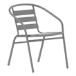 Flash Furniture Lila Aluminum Restaurant Stack Chair in Silver