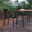 Flash Furniture Nash 2-Slat Indoor/Outdoor Modern Metal Chair in Black