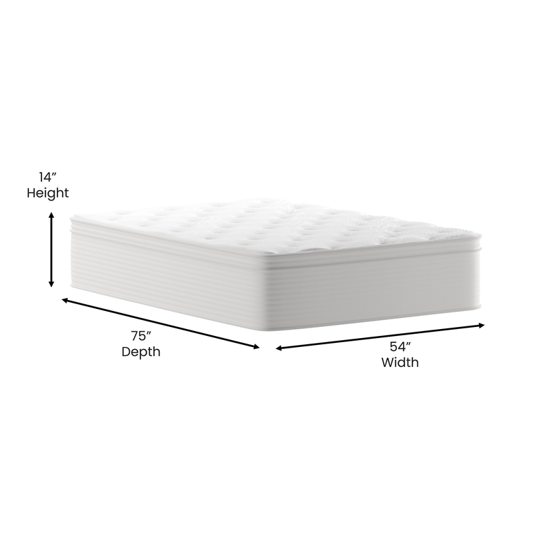 Flash Furniture Vista Commercial Foam & Polyester Fabric Full Mattress in White