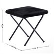 Flash Furniture Folding XL Faux Fur Saucer Chair with Ottoman - Black/Black