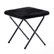 Flash Furniture Folding XL Faux Fur Saucer Chair with Ottoman - Black/Black
