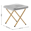 Folding XL Faux Fur Saucer Chair with Ottoman - Gray/Soft Gold