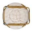 Folding XL Faux Shearling Saucer Chair with Ottoman - Ivory/Soft Gold