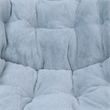 Oversized Folding Faux Fur Saucer Chair with Ottoman - Dusty Aqua/Soft Gold