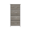 Flash Furniture 4 Drawer Dresser in Natural Wood Top/White Iron Frame