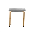 Oversized Folding Faux Fur Saucer Chair with Ottoman - Gray/Soft Gold