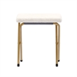 Oversized Folding Faux Shearling Saucer Chair with Ottoman - Ivory/Soft Gold