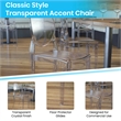 Set of 4 Extra Wide Resin All-Weather Transparent Crystal Ghost Banquet Chairs