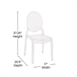 Set of 4 Extra Wide Resin All-Weather Transparent Crystal Ghost Banquet Chairs