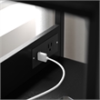 3 Fabric Drawer Nightstand with 2 USB Port/1 Outlet Charging Station in Charc/Bk