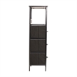 3 Fabric Drawer Nightstand with 2 USB Port/1 Outlet Charging Station in Charc/Bk