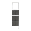 3 Fabric Drawer Nightstand with 2 USB Port/1 Outlet Charging Station in Gray/Wht
