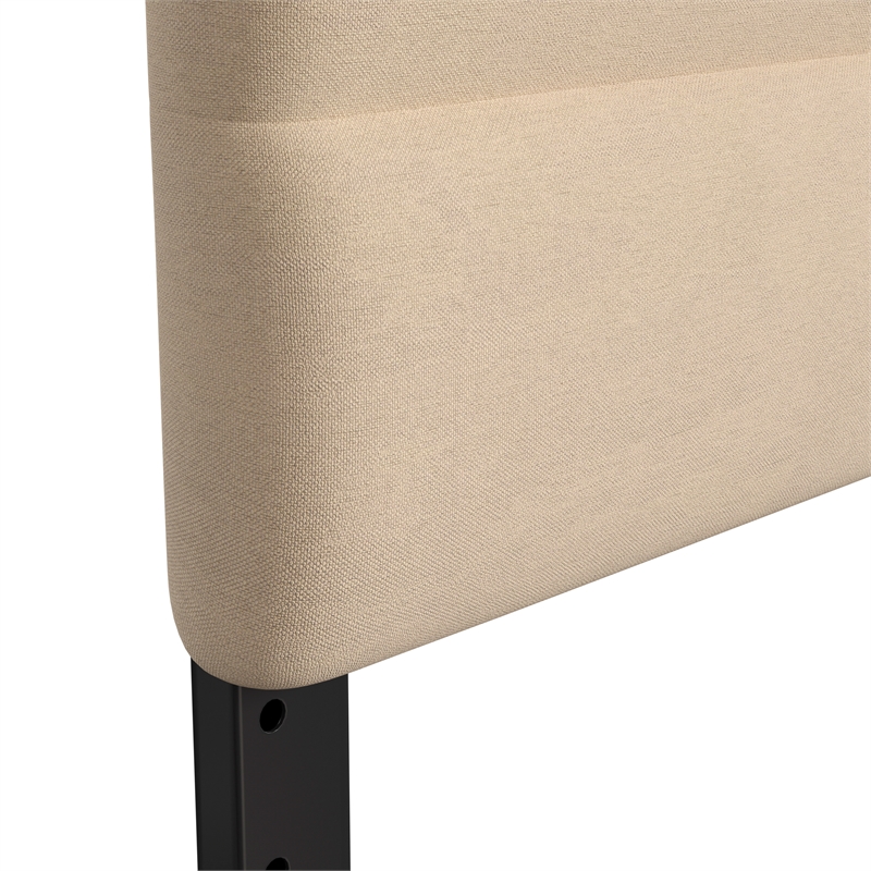 Universal Fit Tufted Upholstered Headboard in Cream Fabric - King