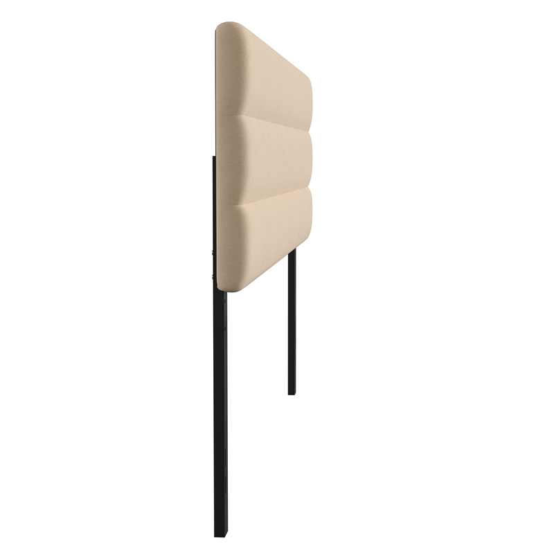 Universal Fit Tufted Upholstered Headboard in Cream Fabric - King