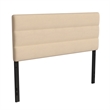 Universal Fit Tufted Upholstered Headboard in Cream Fabric - Queen