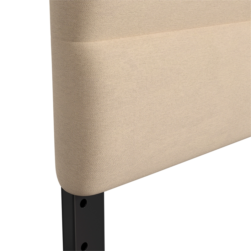 Universal Fit Tufted Upholstered Headboard in Cream Fabric - Queen