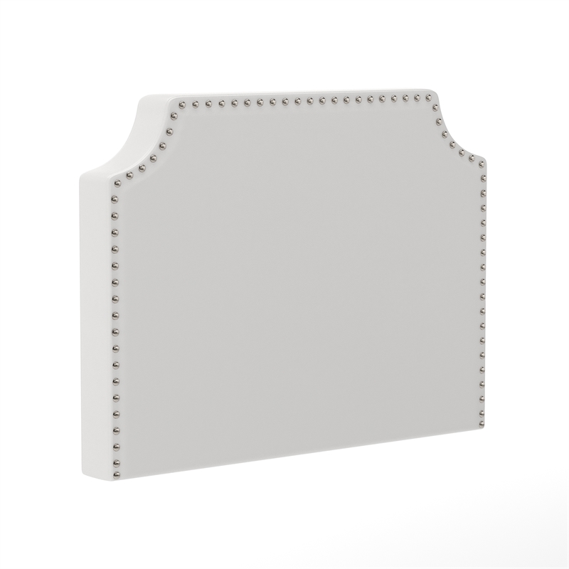 Contoured Twin Headboard with 2 Power Outlets 1 USB and 1 USB-C Port in White