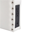 Contoured Twin Headboard with 2 Power Outlets 1 USB and 1 USB-C Port in White
