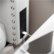 Contoured Twin Headboard with 2 Power Outlets 1 USB and 1 USB-C Port in White
