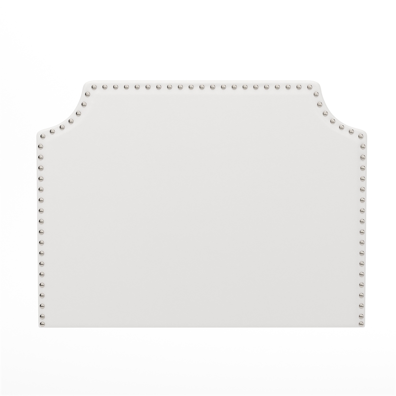 Contoured Twin Headboard with 2 Power Outlets 1 USB and 1 USB-C Port in White