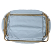 Folding Faux Fur Double Saucer Chair with Steel Frame - Dusty Aqua/Soft Gold