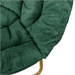 Folding XL Faux Fur Saucer Chair for Dorm or Bedroom - Emerald/Soft Gold