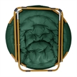 Folding XL Faux Fur Saucer Chair for Dorm or Bedroom - Emerald/Soft Gold