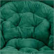 Folding XL Faux Fur Saucer Chair for Dorm or Bedroom - Emerald/Soft Gold